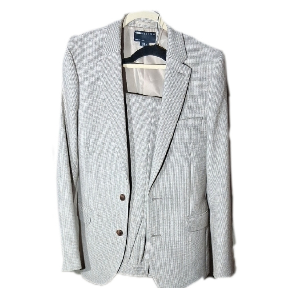 NWOT ASOS 2 Piece Suit 38 R Jacket, 34x32 Pants